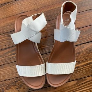 Franco Sarto White Platform Sandals